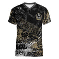 Collingwood Magpies Women V-Neck T-Shirt Urban Graffiti Street Art - Bold Abstract Spray Paint