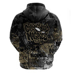 Collingwood Magpies Zip Hoodie Urban Graffiti Street Art - Bold Abstract Spray Paint