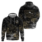 Collingwood Magpies Zip Hoodie Urban Graffiti Street Art - Bold Abstract Spray Paint
