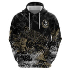 Collingwood Magpies Zip Hoodie Urban Graffiti Street Art - Bold Abstract Spray Paint