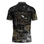 Collingwood Magpies Zipper Polo Shirt Urban Graffiti Street Art - Bold Abstract Spray Paint