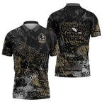 Collingwood Magpies Zipper Polo Shirt Urban Graffiti Street Art - Bold Abstract Spray Paint