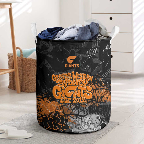 Greater Western Sydney Giants Laundry Basket Urban Graffiti Street Art - Bold Abstract Spray Paint