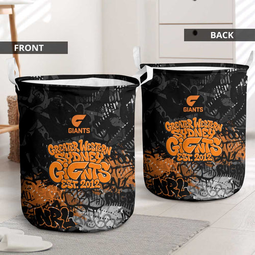 Greater Western Sydney Giants Laundry Basket Urban Graffiti Street Art - Bold Abstract Spray Paint