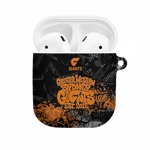 Greater Western Sydney Giants AirPods Case Urban Graffiti Street Art - Bold Abstract Spray Paint