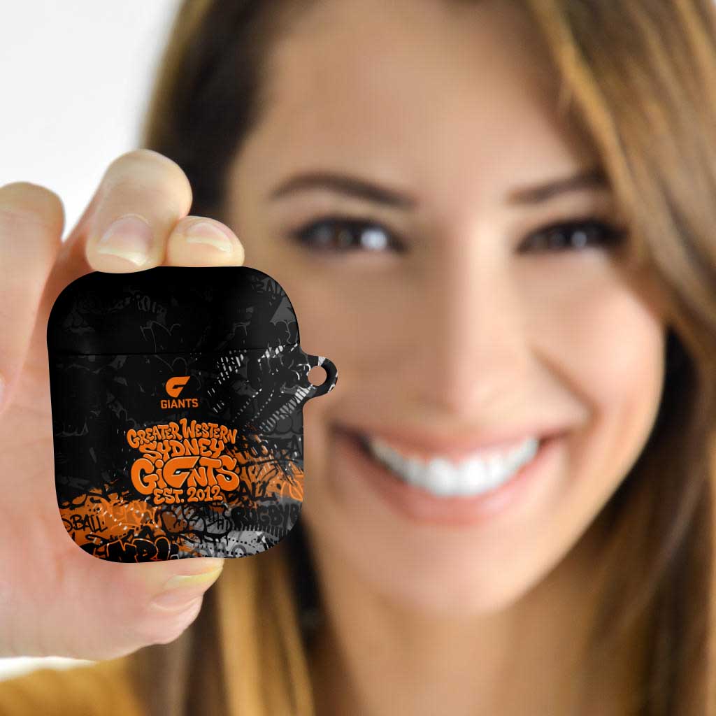 Greater Western Sydney Giants AirPods Case Urban Graffiti Street Art - Bold Abstract Spray Paint