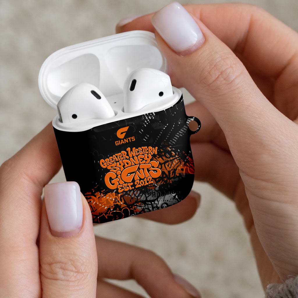 Greater Western Sydney Giants AirPods Case Urban Graffiti Street Art - Bold Abstract Spray Paint