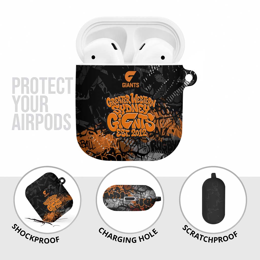 Greater Western Sydney Giants AirPods Case Urban Graffiti Street Art - Bold Abstract Spray Paint