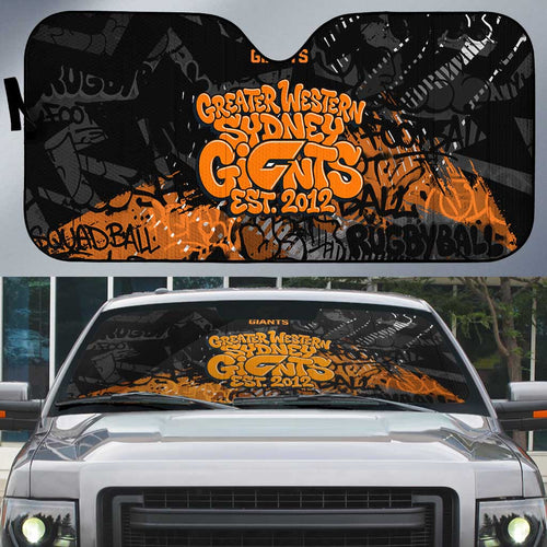 Greater Western Sydney Giants Auto Sun Shade Urban Graffiti Street Art - Bold Abstract Spray Paint