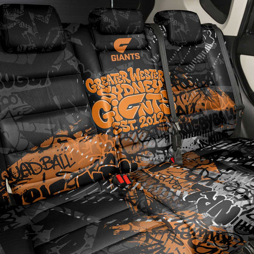 Greater Western Sydney Giants Back Car Seat Cover Urban Graffiti Street Art - Bold Abstract Spray Paint