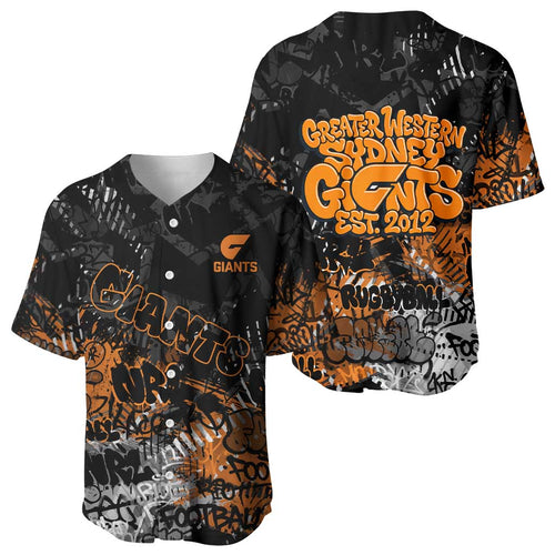 Greater Western Sydney Giants Baseball Jersey Urban Graffiti Street Art - Bold Abstract Spray Paint