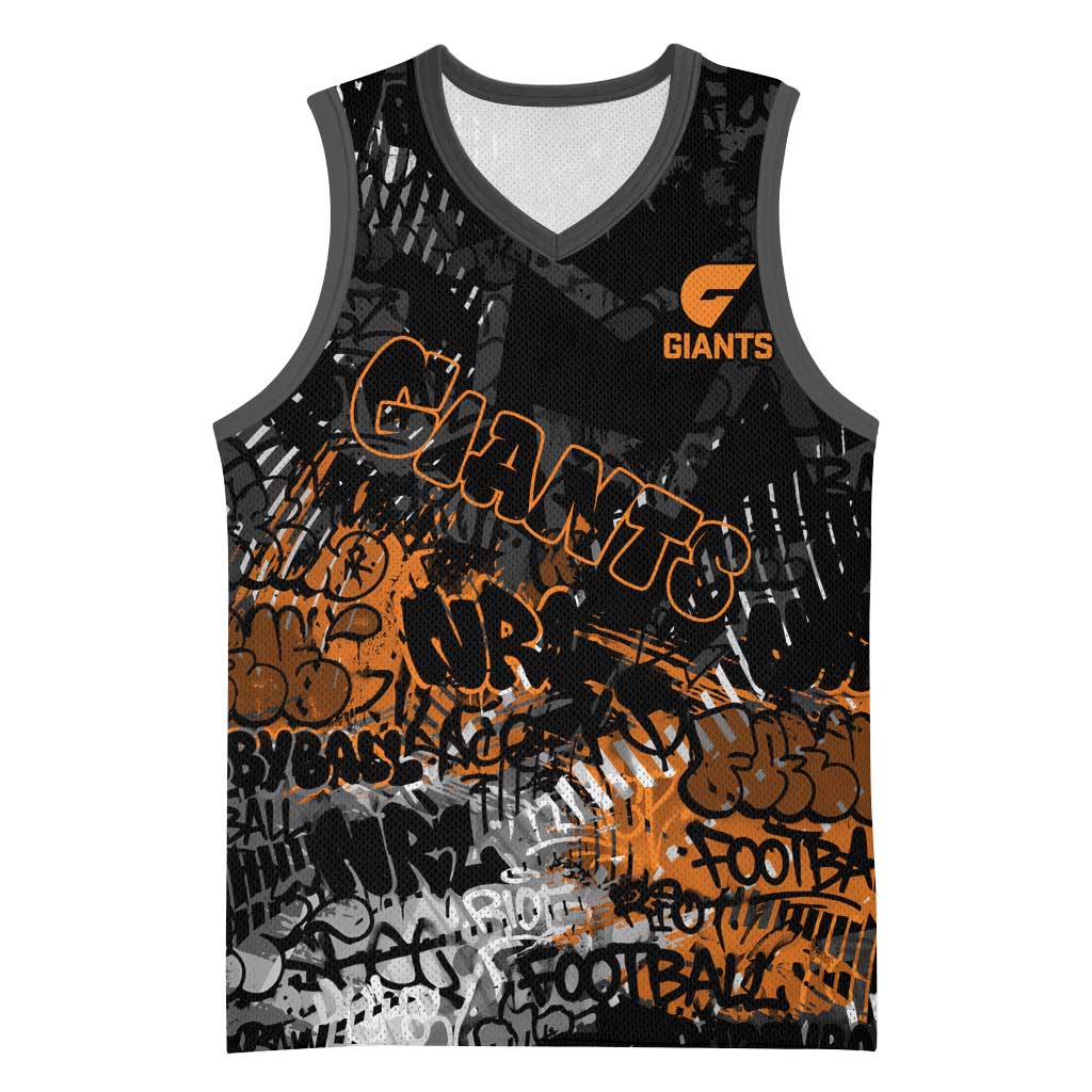 Greater Western Sydney Giants Basketball Jersey Urban Graffiti Street Art - Bold Abstract Spray Paint