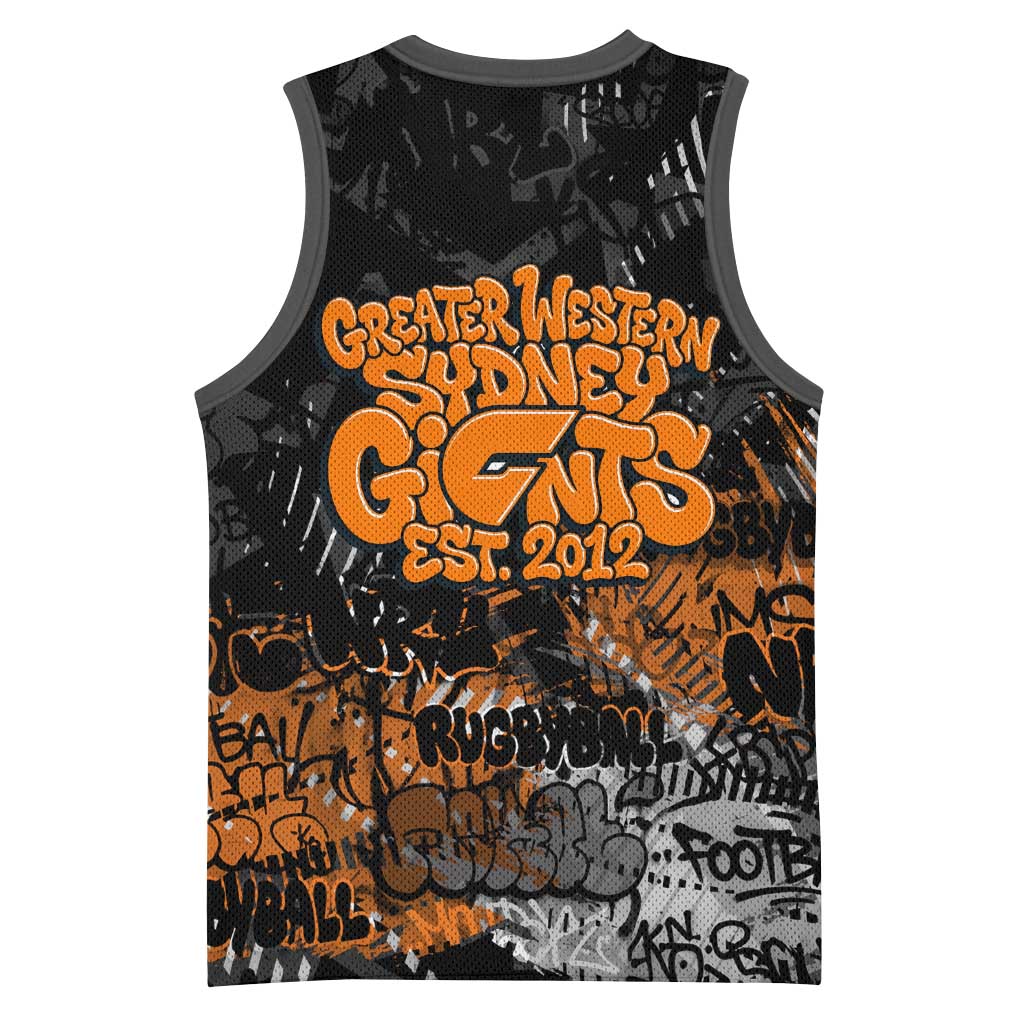 Greater Western Sydney Giants Basketball Jersey Urban Graffiti Street Art - Bold Abstract Spray Paint