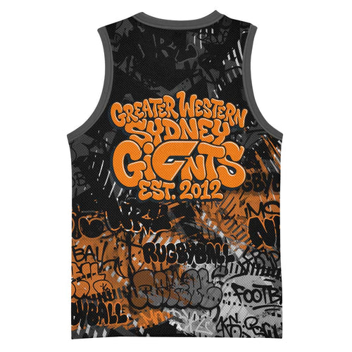 Greater Western Sydney Giants Basketball Jersey Urban Graffiti Street Art - Bold Abstract Spray Paint