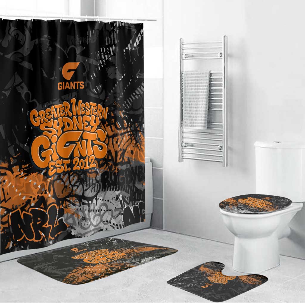 Greater Western Sydney Giants Bathroom Set Urban Graffiti Street Art - Bold Abstract Spray Paint