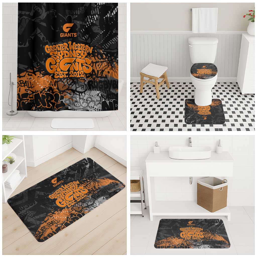 Greater Western Sydney Giants Bathroom Set Urban Graffiti Street Art - Bold Abstract Spray Paint