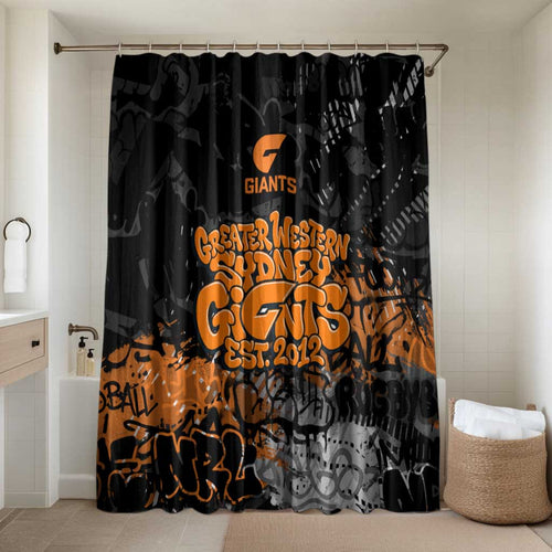 Greater Western Sydney Giants Bathroom Set Urban Graffiti Street Art - Bold Abstract Spray Paint
