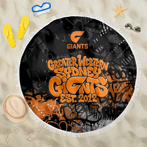 Greater Western Sydney Giants Beach Blanket Urban Graffiti Street Art - Bold Abstract Spray Paint
