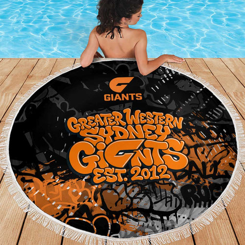 Greater Western Sydney Giants Beach Blanket Urban Graffiti Street Art - Bold Abstract Spray Paint