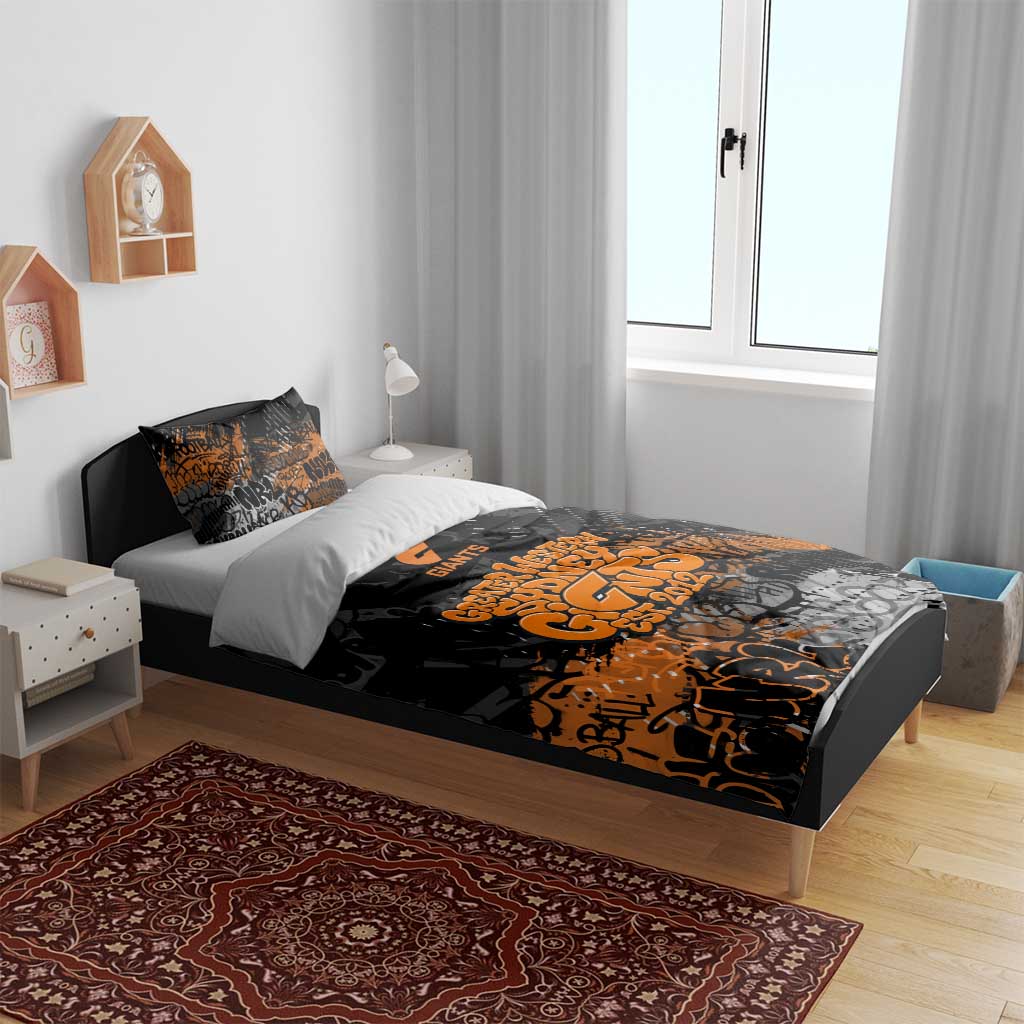 Greater Western Sydney Giants Bedding Set Urban Graffiti Street Art - Bold Abstract Spray Paint