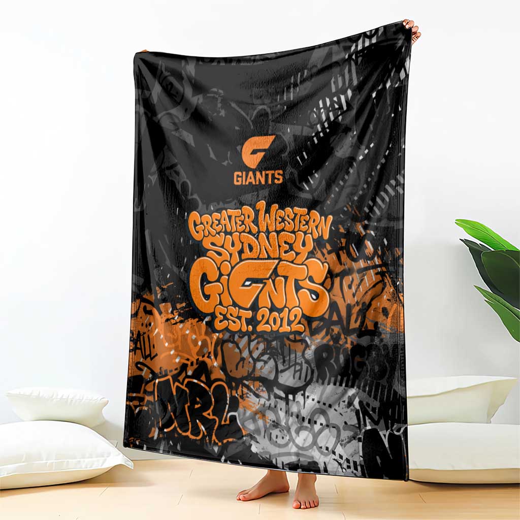 Greater Western Sydney Giants Blanket Urban Graffiti Street Art - Bold Abstract Spray Paint