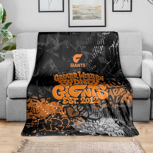 Greater Western Sydney Giants Blanket Urban Graffiti Street Art - Bold Abstract Spray Paint