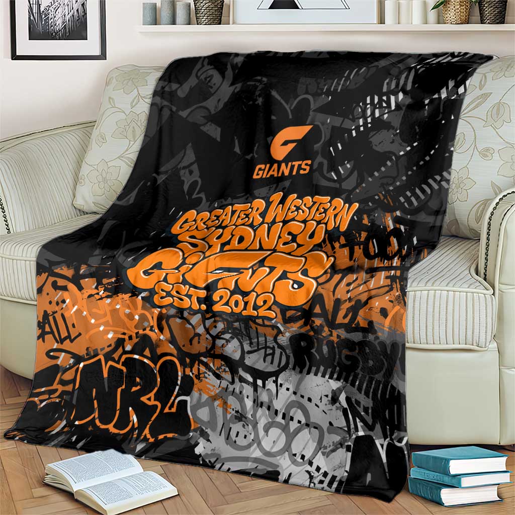 Greater Western Sydney Giants Blanket Urban Graffiti Street Art - Bold Abstract Spray Paint