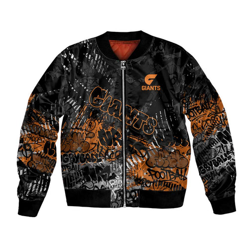 Greater Western Sydney Giants Bomber Jacket Urban Graffiti Street Art - Bold Abstract Spray Paint