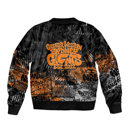 Greater Western Sydney Giants Bomber Jacket Urban Graffiti Street Art - Bold Abstract Spray Paint