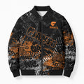Greater Western Sydney Giants Bomber Puffer Jacket Urban Graffiti Street Art - Bold Abstract Spray Paint