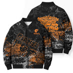 Greater Western Sydney Giants Bomber Puffer Jacket Urban Graffiti Street Art - Bold Abstract Spray Paint