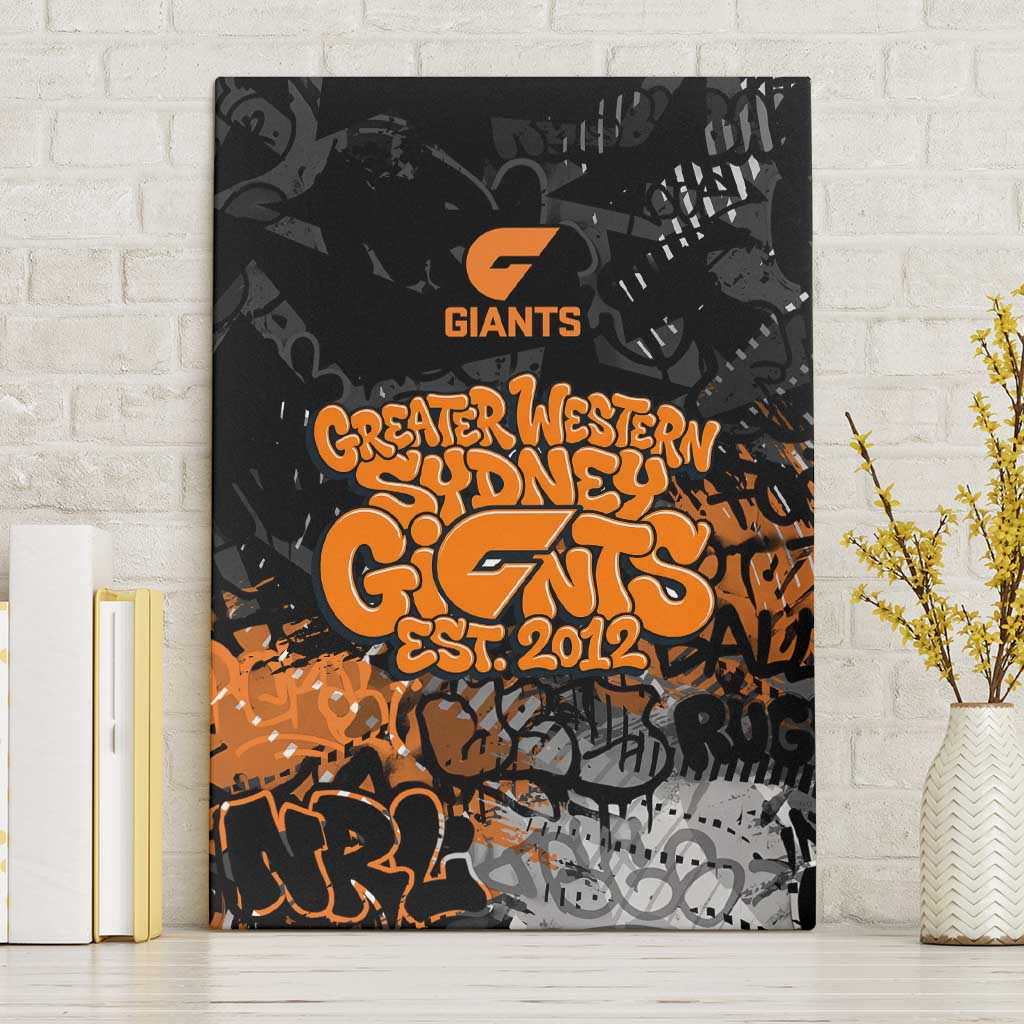 Greater Western Sydney Giants Canvas Wall Art Urban Graffiti Street Art - Bold Abstract Spray Paint