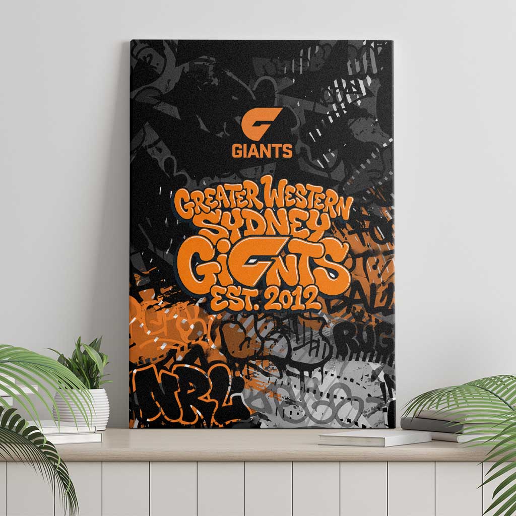 Greater Western Sydney Giants Canvas Wall Art Urban Graffiti Street Art - Bold Abstract Spray Paint