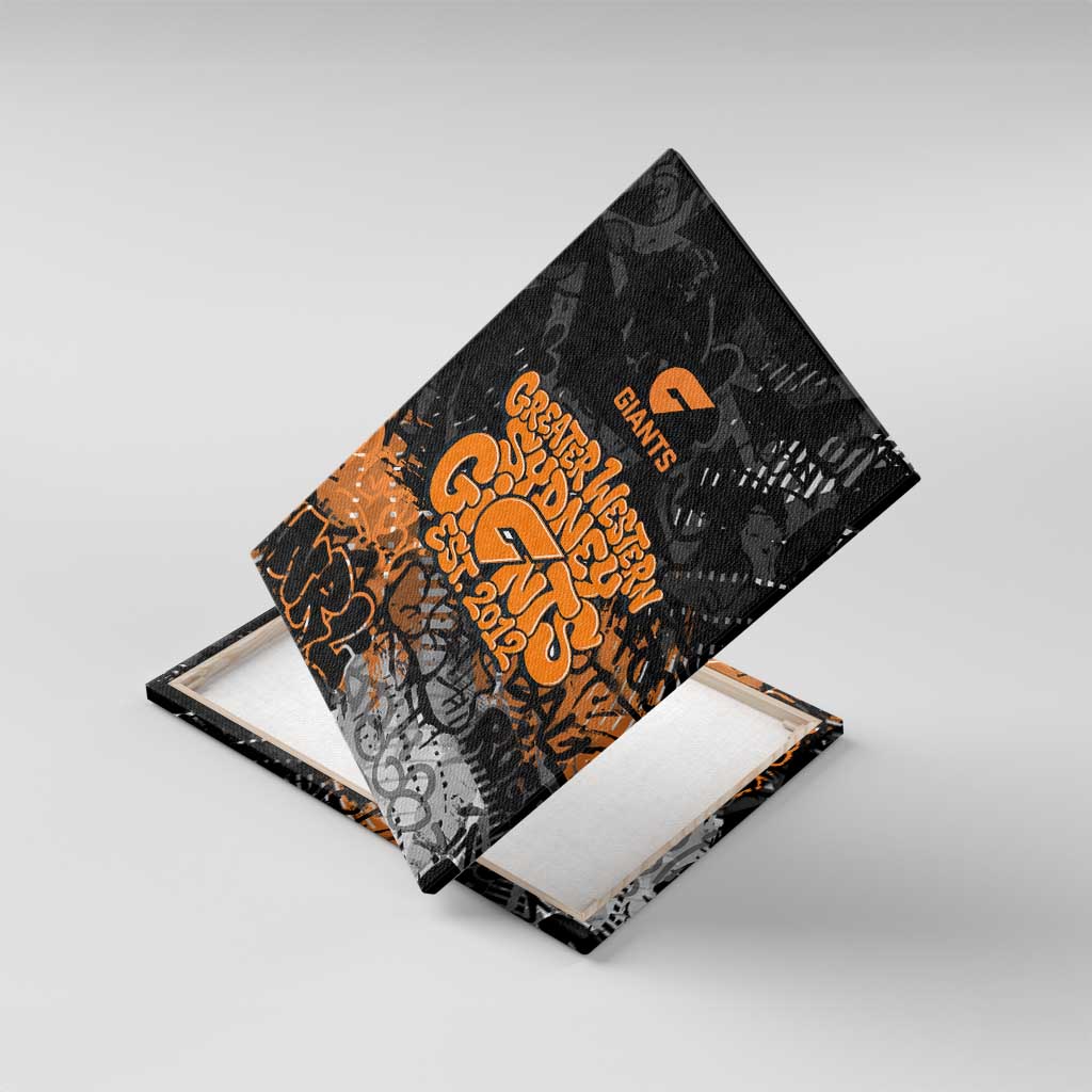 Greater Western Sydney Giants Canvas Wall Art Urban Graffiti Street Art - Bold Abstract Spray Paint