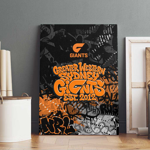 Greater Western Sydney Giants Canvas Wall Art Urban Graffiti Street Art - Bold Abstract Spray Paint