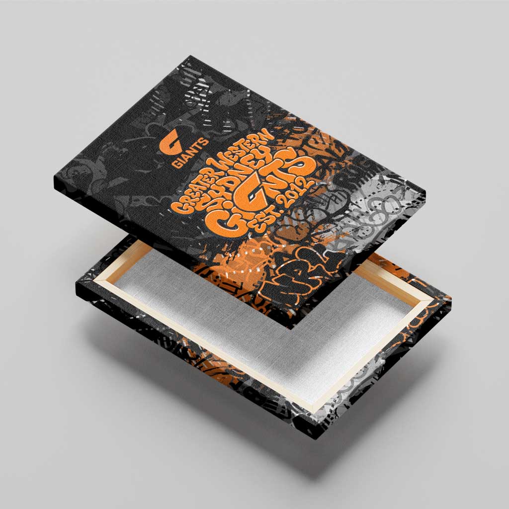 Greater Western Sydney Giants Canvas Wall Art Urban Graffiti Street Art - Bold Abstract Spray Paint