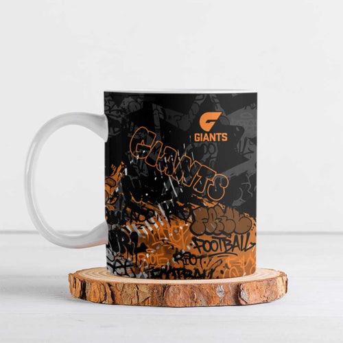 Greater Western Sydney Giants Ceramic Mug Urban Graffiti Street Art - Bold Abstract Spray Paint