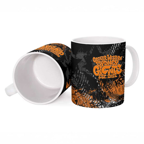 Greater Western Sydney Giants Ceramic Mug Urban Graffiti Street Art - Bold Abstract Spray Paint