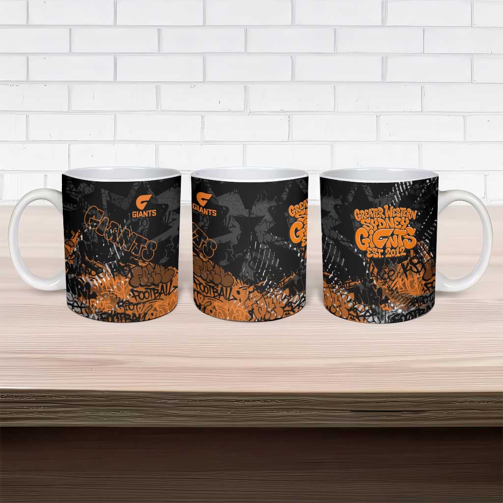 Greater Western Sydney Giants Ceramic Mug Urban Graffiti Street Art - Bold Abstract Spray Paint
