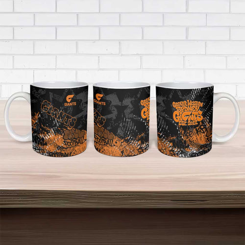 Greater Western Sydney Giants Ceramic Mug Urban Graffiti Street Art - Bold Abstract Spray Paint
