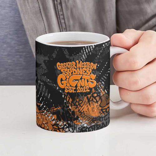 Greater Western Sydney Giants Ceramic Mug Urban Graffiti Street Art - Bold Abstract Spray Paint
