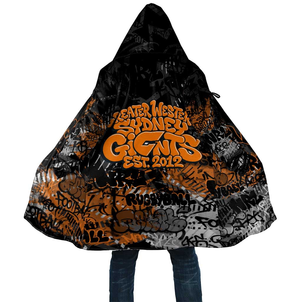 Greater Western Sydney Giants Cloak Urban Graffiti Street Art - Bold Abstract Spray Paint