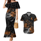 Greater Western Sydney Giants Couples Matching Mermaid Dress and Hawaiian Shirt Urban Graffiti Street Art - Bold Abstract Spray Paint