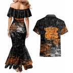 Greater Western Sydney Giants Couples Matching Mermaid Dress and Hawaiian Shirt Urban Graffiti Street Art - Bold Abstract Spray Paint