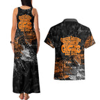 Greater Western Sydney Giants Couples Matching Tank Maxi Dress and Hawaiian Shirt Urban Graffiti Street Art - Bold Abstract Spray Paint