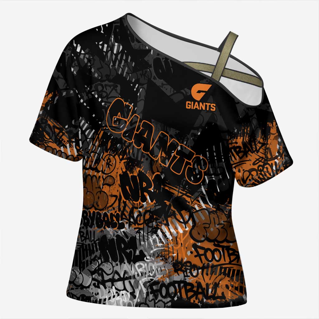 Greater Western Sydney Giants Cross Shoulder Shirt Urban Graffiti Street Art - Bold Abstract Spray Paint