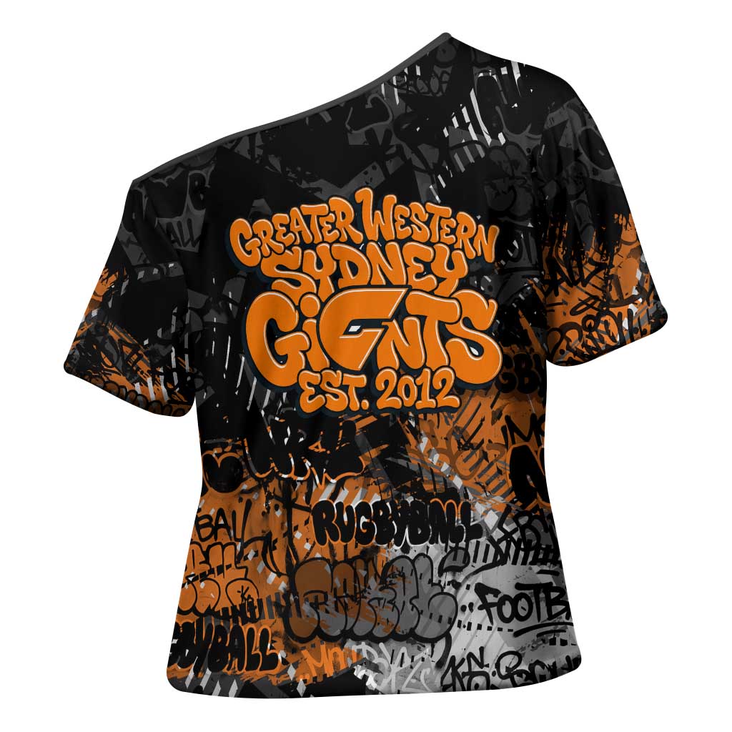 Greater Western Sydney Giants Cross Shoulder Shirt Urban Graffiti Street Art - Bold Abstract Spray Paint