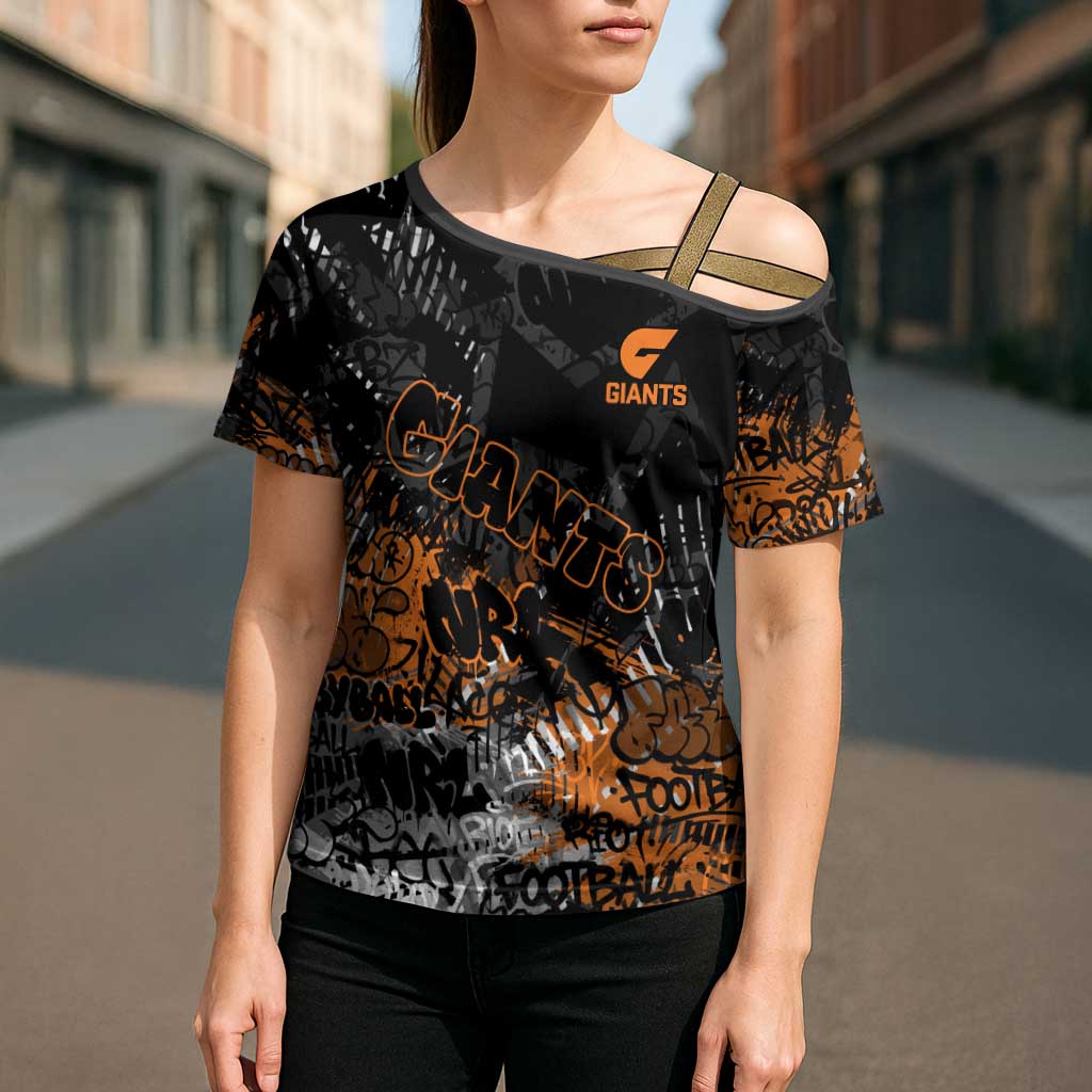 Greater Western Sydney Giants Cross Shoulder Shirt Urban Graffiti Street Art - Bold Abstract Spray Paint