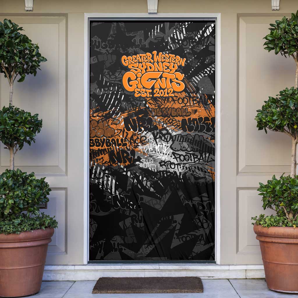 Greater Western Sydney Giants Door Cover Urban Graffiti Street Art - Bold Abstract Spray Paint