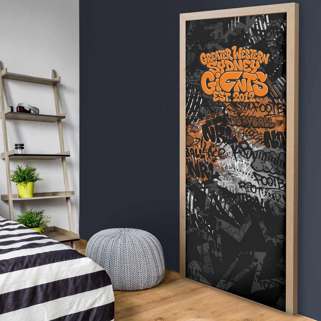 Greater Western Sydney Giants Door Cover Urban Graffiti Street Art - Bold Abstract Spray Paint